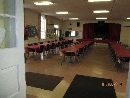 Fellowship Hall set up for the Wed. Nite Dinner